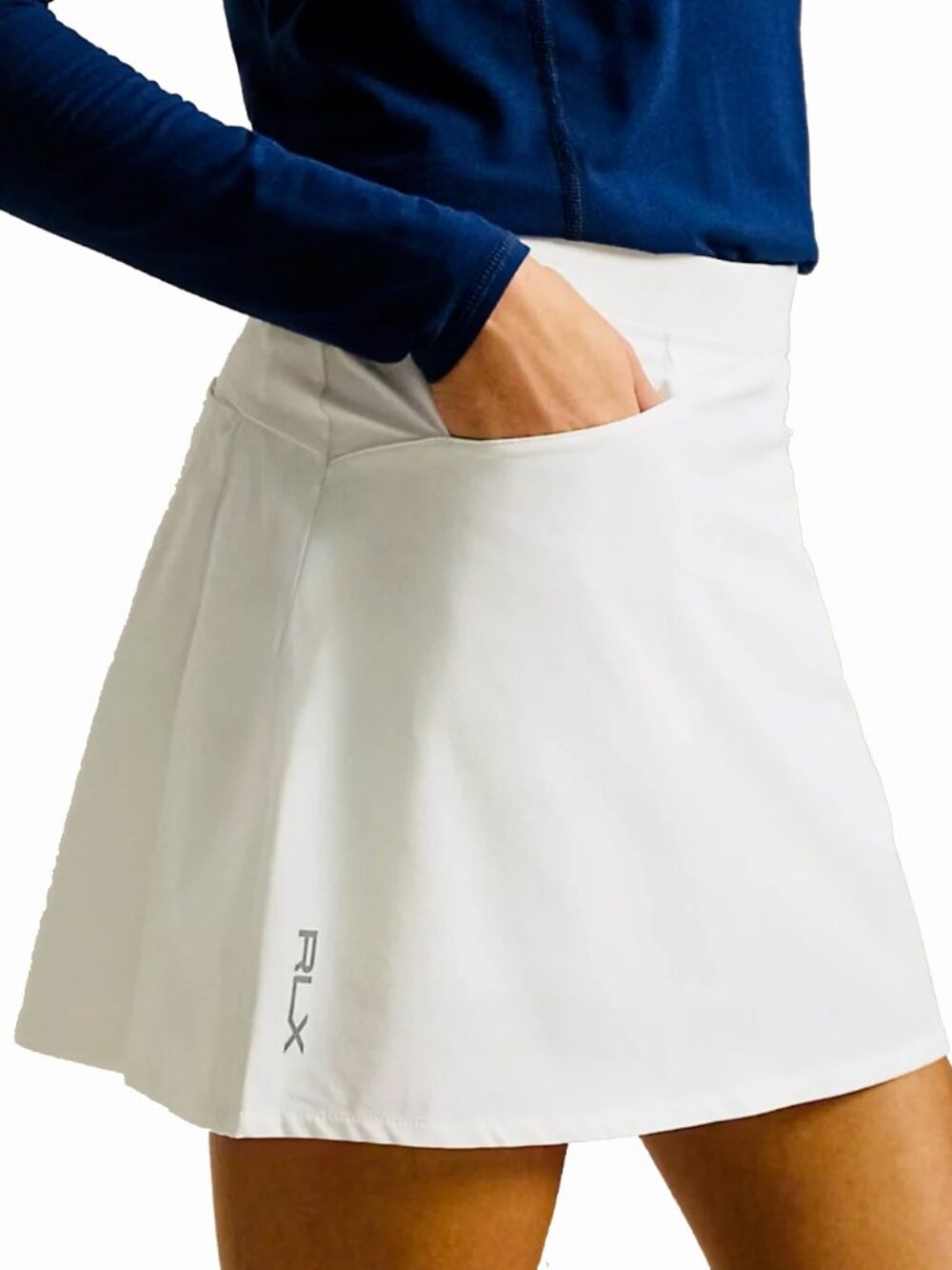 NWT RLX Ralph Lauren White Back Pleated Performance Tennis Golf Skort